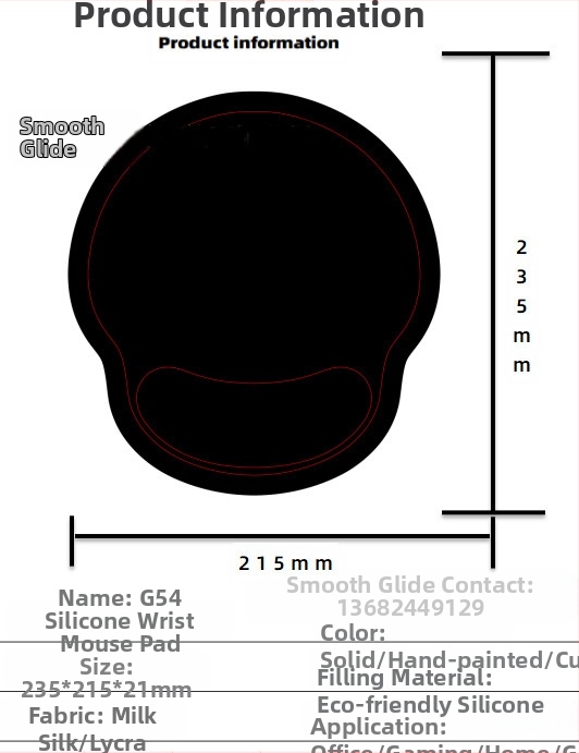 Silikoonist randmehiirepadi tehase otsemüük piiriülene reklaamimuster klaviatuuri käetugi randmetugi randmepadi hiirepadi