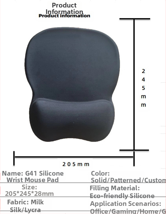 Silikoonist randmehiirepadi tehase otsemüük piiriülene reklaamimuster klaviatuuri käetugi randmetugi randmepadi hiirepadi