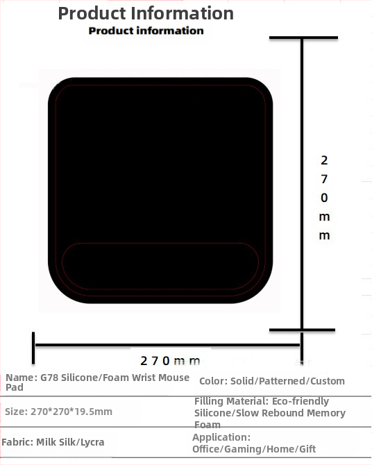 Silikoonist randmehiirepadi tehase otsemüük piiriülene reklaamimuster klaviatuuri käetugi randmetugi randmepadi hiirepadi