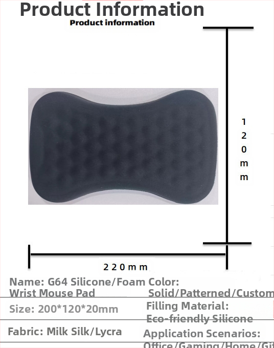 Silikoonist randmehiirepadi tehase otsemüük piiriülene reklaamimuster klaviatuuri käetugi randmetugi randmepadi hiirepadi