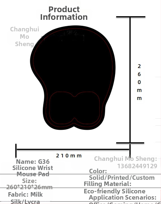 Silikoonist randmehiirepadi tehase otsemüük piiriülene reklaamimuster klaviatuuri käetugi randmetugi randmepadi hiirepadi