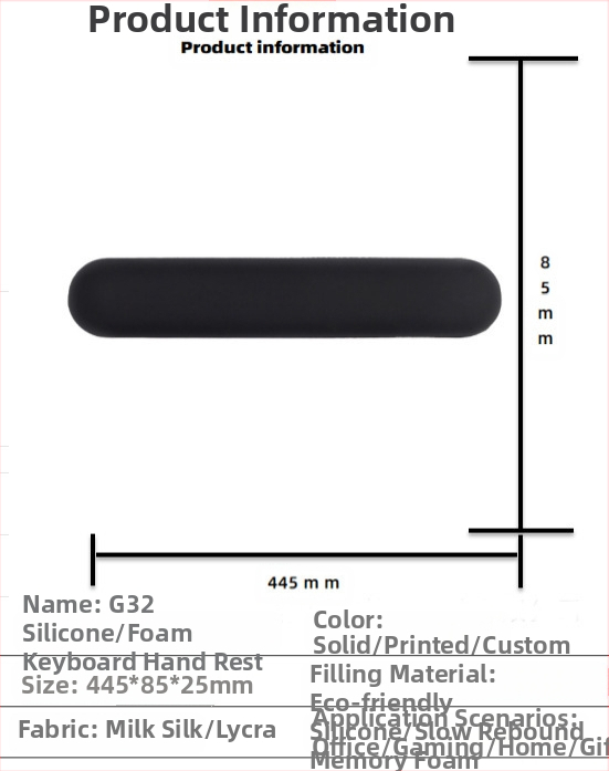 Silikoonist randmehiirepadi tehase otsemüük piiriülene reklaamimuster klaviatuuri käetugi randmetugi randmepadi hiirepadi