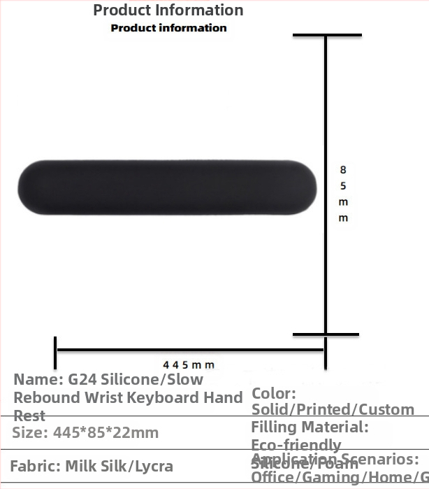 Silikoonist randmehiirepadi tehase otsemüük piiriülene reklaamimuster klaviatuuri käetugi randmetugi randmepadi hiirepadi