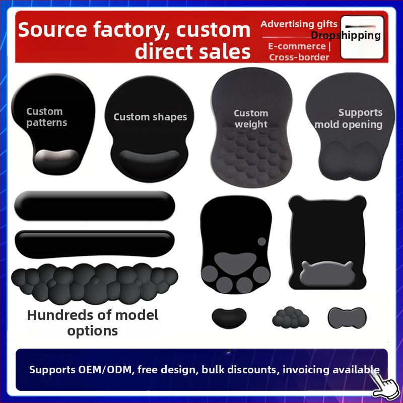 Silikoonist randmehiirepadi tehase otsemüük piiriülene reklaamimuster klaviatuuri käetugi randmetugi randmepadi hiirepadi
