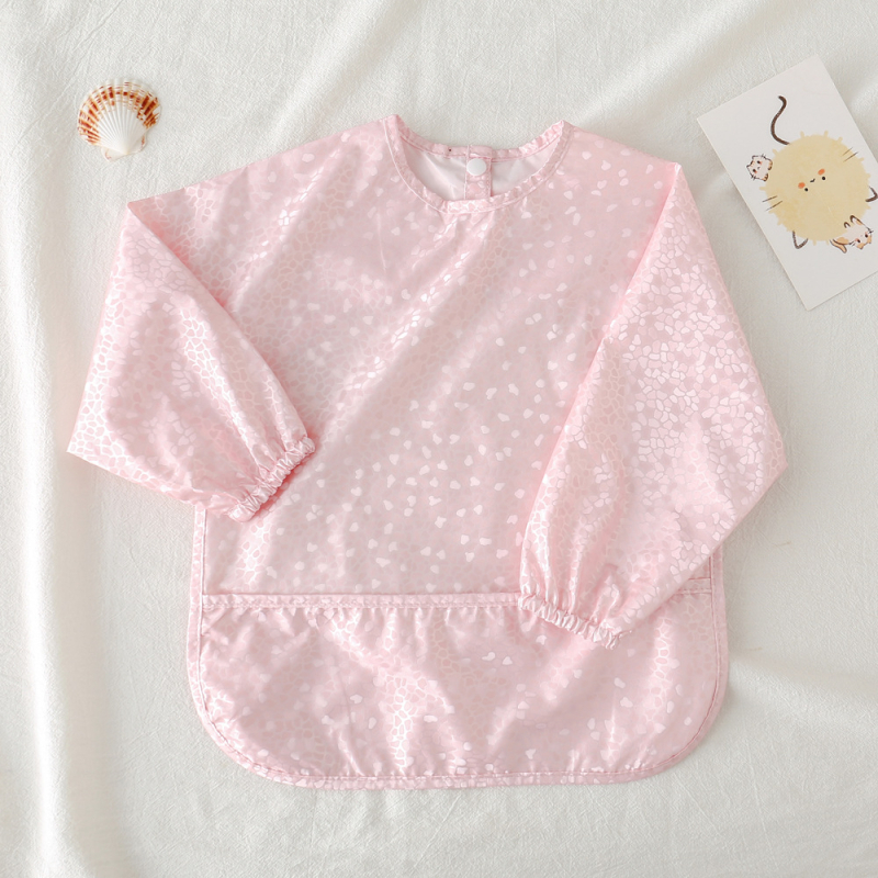 Daniški vaikiški ilgomis rankovėmis pu sijonėliai su persirengimo efektu kūdikio valgomojo drabužiams, itin minkšti, vandeniui atsparūs, vientisos spalvos, su ryžių kišenėmis, apsaugantys nuo nešvarumų maitinimo drabužiams