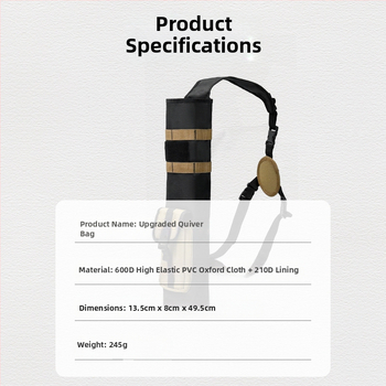 Αναβαθμισμένος εξοπλισμός τοξοβολίας Διασυνοριακός ανταγωνιστικός σάκος μέσης ώμου πλάτης κύλινδρος πολυλειτουργικός τακτικός πολυχρηστικός φαρέτρας εξωτερικού χώρου