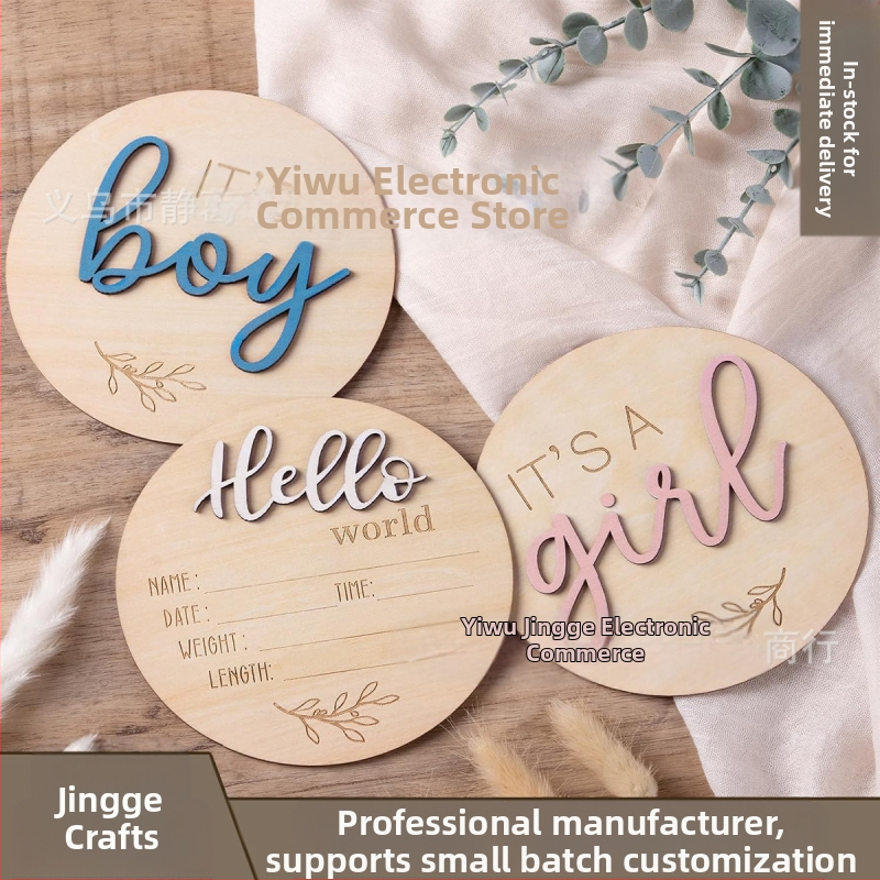 Ξύλινη πινακίδα καλωσορίσματος νεογέννητου για αγόρι και κορίτσι, με πολύχρωμη τρισδιάστατη πινακίδα αποκάλυψης φύλου για γέννηση μωρού