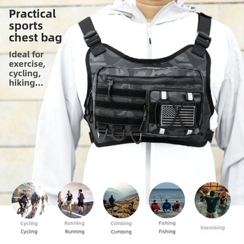 Piiriülene spordi taktikaline vest rinnakott õues kasutamiseks mõeldud spordi rinnakott reguleeritava pneumotooraksiga vest õues kasutamiseks