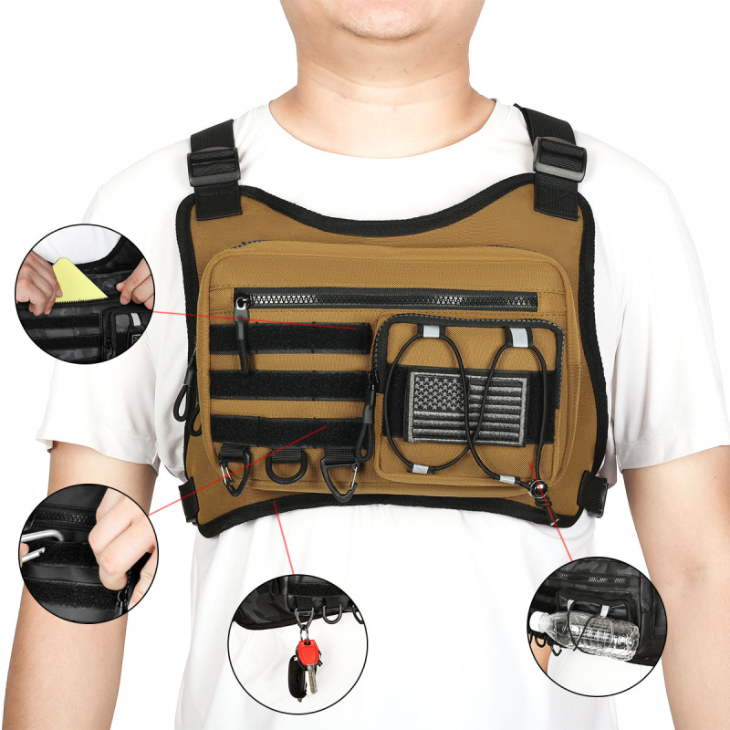 Piiriülene spordi taktikaline vest rinnakott õues kasutamiseks mõeldud spordi rinnakott reguleeritava pneumotooraksiga vest õues kasutamiseks