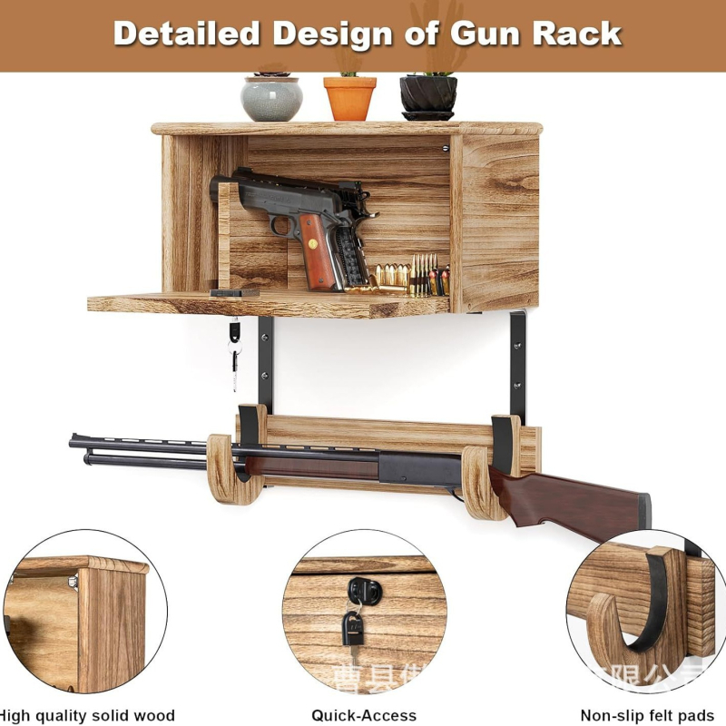 piiriülene puidust vintpüssiriiul puidust vintpüssiriiul siseruumidesse seinale kinnitatav vintpüssi näidisriiul puidust relvariiul