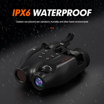 Dienas un nakts fotografēšanas divējāda lietojuma 1080P IP66 āra HD nakts redzamības infrasarkanais teleskops binoklis binoklis, kas piestiprināts pie galvas