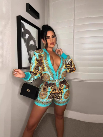 Amazon AliExpressi sõltumatu jaama Euroopa ja Ameerika piiriülesed naiste lühikesed püksid trükitud kaheosaline komplekt