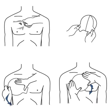 Стикери за запечатване на гърди, животоспасяващо оборудване, стикери за гърди с отвори, четири отвора, стикери за гърди, английска версия, производител на стикери за запечатване на гърди, външна търговия