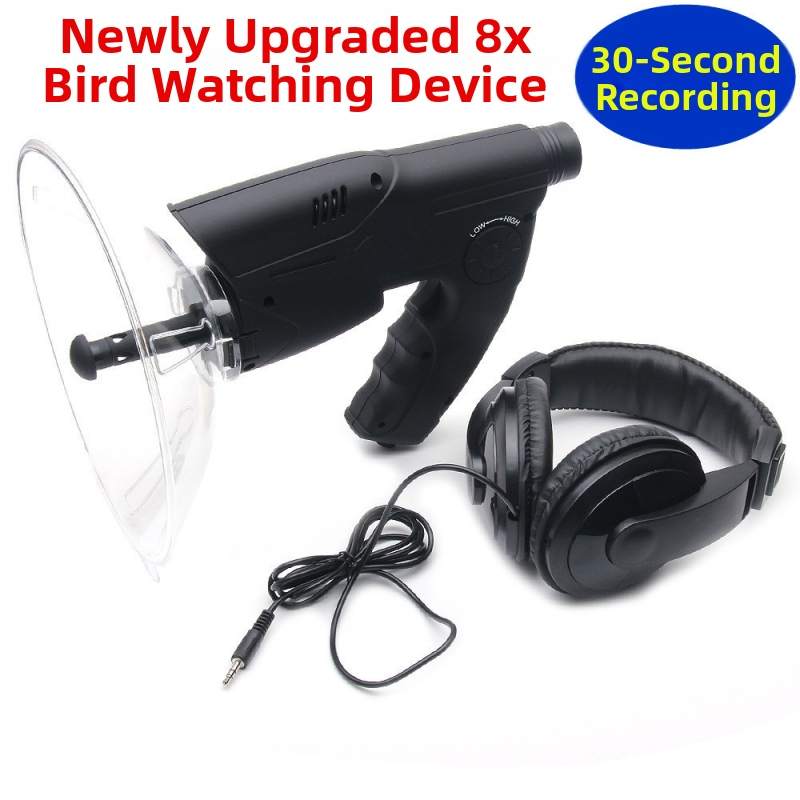 8 kartus paukščių stebėjimo teleskopas, lauko laukinių gyvūnų garsų rinktuvas, paukščių klausytojo monokulinis teleskopas