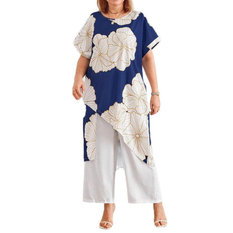 Piiriülesed Euroopa ja Ameerika naisterõivad Amazon AliExpressist, sõltumatu jaama pluss-suuruses vabaaja sirge säärega püksid, suvine ülikond