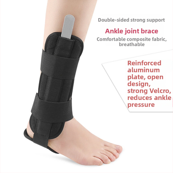 Hüppeliigese kaitsja fikseeritud hüppeliigesega, jala nikastuse kaitseklambriga, ortoos, must komposiitkangas, S