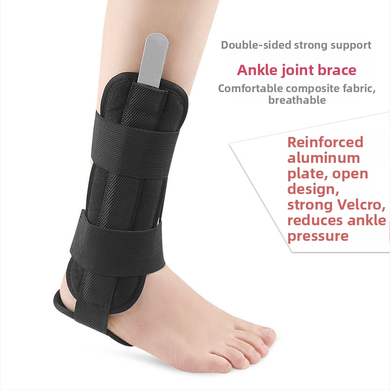 Протектор за глезен с фиксирана скоба за глезенна става, стъпало, защитна щипка за навяхвания, ортеза, черна композитна тъкан, размер S