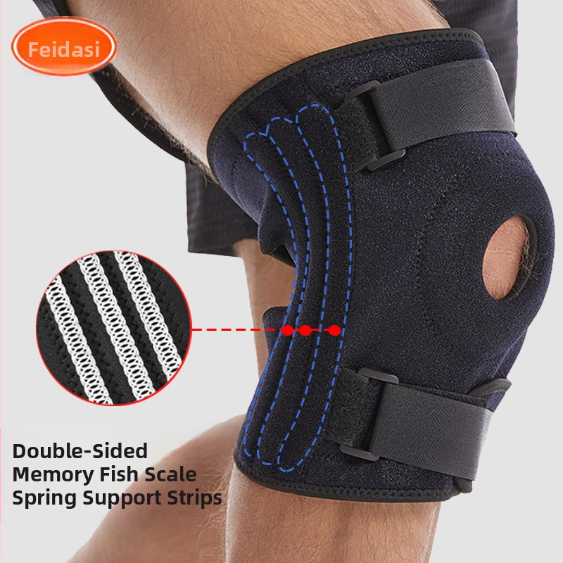 Suured sportlikud põlvekaitsmed suvine kompressioonrihm silikoonist vedruga reguleeritav mägironimisrasv patellavöö põlvekaitseks