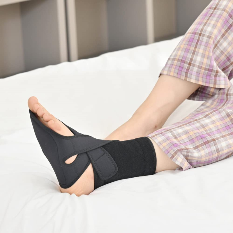 Фиксирана дневна и нощна ортеза с двойна употреба за увиснали пръсти, шина за опора на пръстите, каишка за опора на крака, корекция на оборота на стъпалото отвътре и отвън