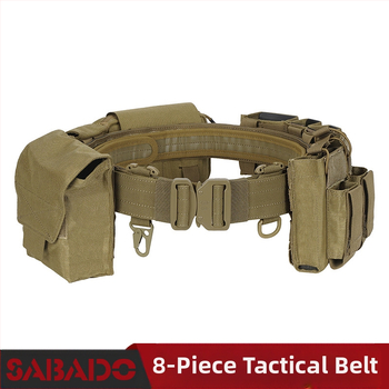 1000D Oxfordi riidest taktikaline vöö, kaheksaosaline komplekt, kiirkinnitusega reguleeritav turvapatrulli multifunktsionaalne taktikaline vöö