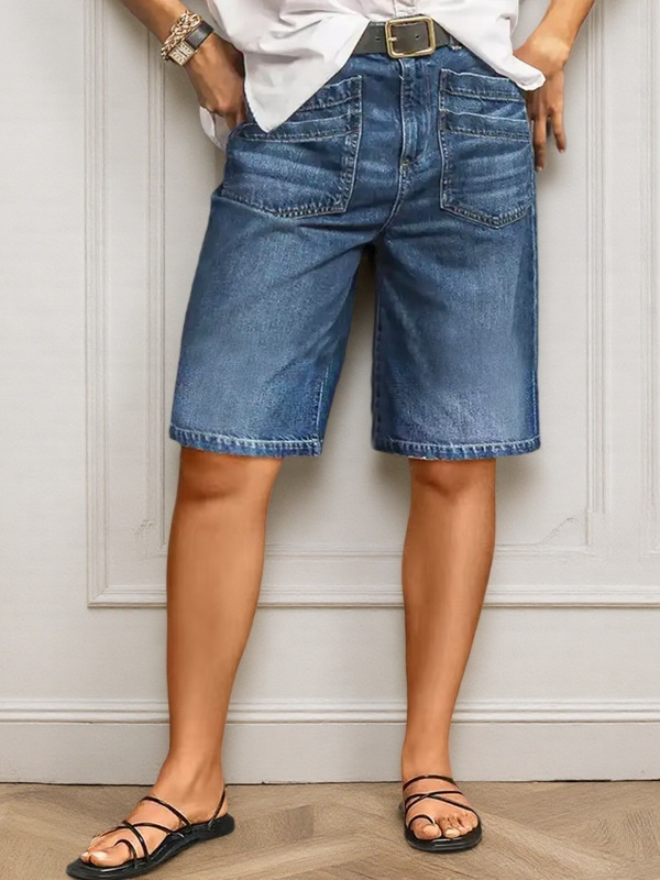 Amazon Aliexpressi Euroopa ja Ameerika väliskaubanduse piiriülesed pestud venivad keskmise vöökohaga sirged teksad, retroharjatud keskmise pikkusega püksid naistele