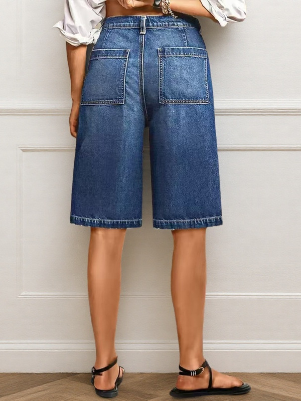 Amazon Aliexpressi Euroopa ja Ameerika väliskaubanduse piiriülesed pestud venivad keskmise vöökohaga sirged teksad, retroharjatud keskmise pikkusega püksid naistele