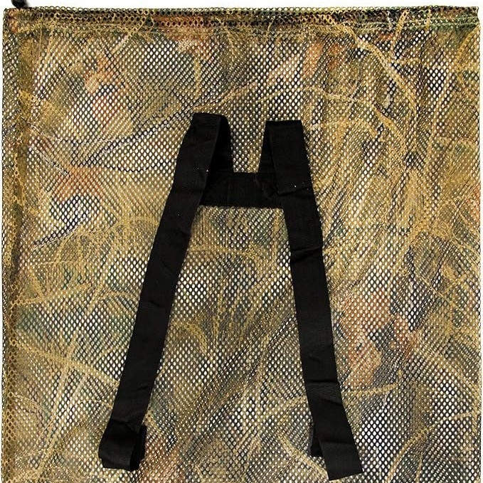 Piiriülene Guguluza võrgusilma söödakott, roheline kamuflaaž, pardisöödakott, jahipidamiseks kaasaskantav pingutusnööriga hoiukott