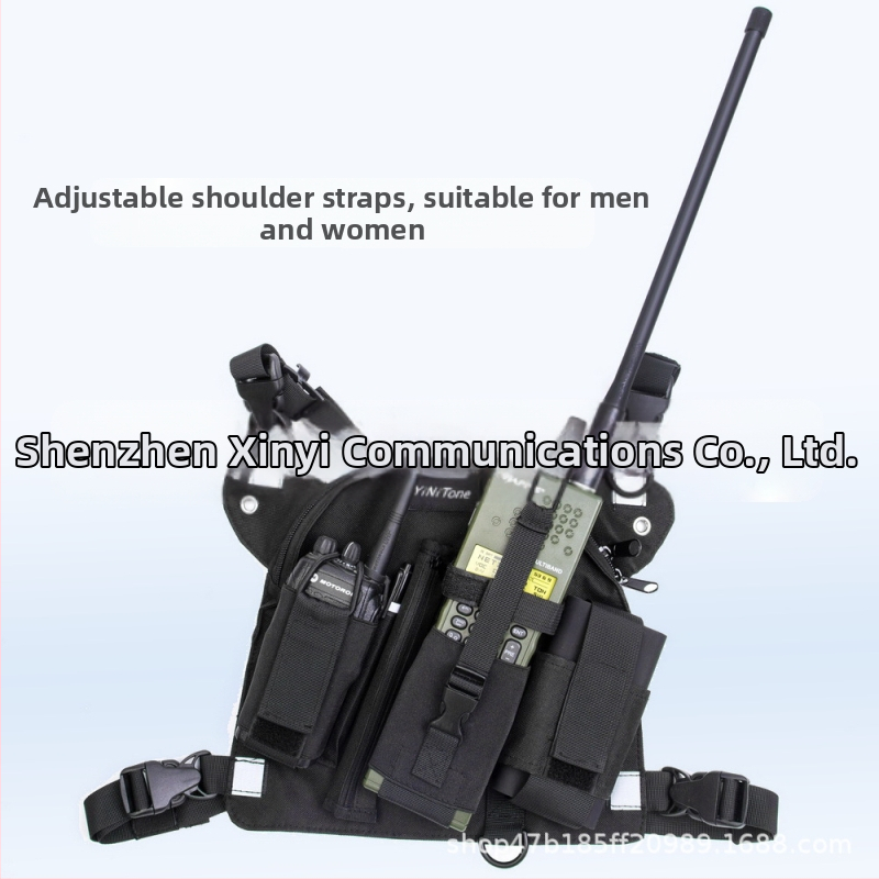 Must suure mahutavusega rinnakott raadiosaatjaga rinnakott ratsaspordikott jahikott varustuse kandmiseks, tööriistad