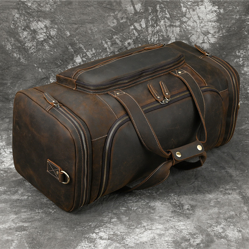 Pārrobežu Crazy Horse ādas vintage ceļojumu soma vīriešu īstas ādas rokassoma lielas ietilpības plecu soma govs ādas bagāžas soma