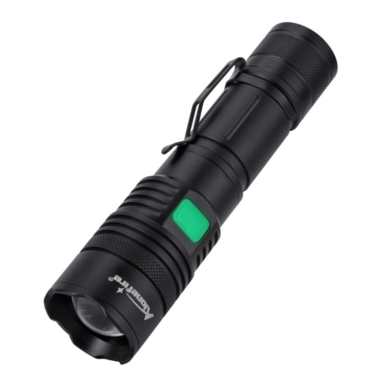 X37 piiriülene uus neljavärviline tugeva valgusega taskulamp USB laetav valge tuli punane tuli roheline helesinine tuli taskulamp