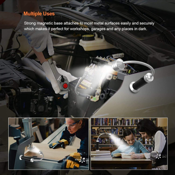 Φακός 9 LED με μαγνήτη εργασίας, εύκαμπτος εύκαμπτος λαμπτήρας μπάρμπεκιου για φωτισμό έκτακτης ανάγκης επισκευής αυτοκινήτου