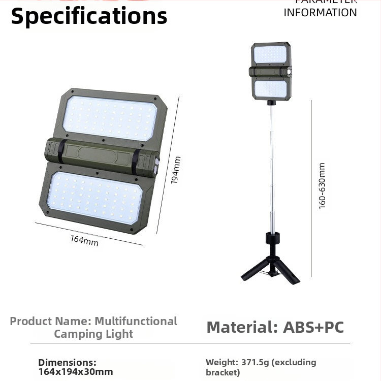 Външна LED акумулаторна ултра дълга телескопична сгъваема къмпинг светлина със стойка, къмпинг светлина за палатка, преносим прожектор