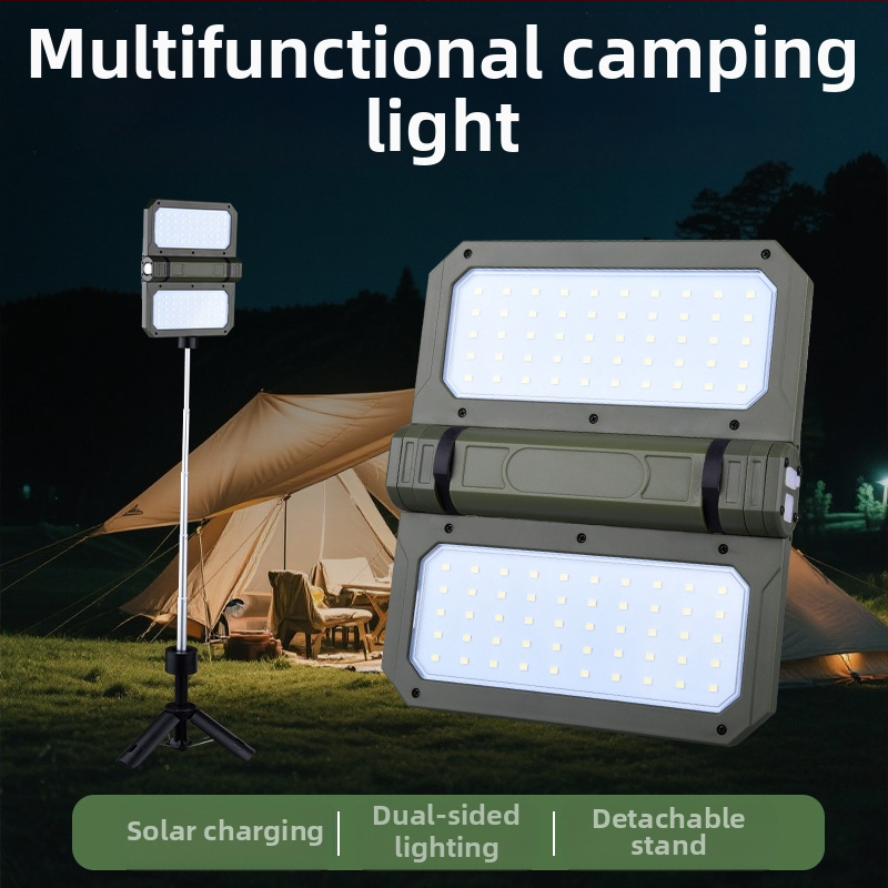 Външна LED акумулаторна ултра дълга телескопична сгъваема къмпинг светлина със стойка, къмпинг светлина за палатка, преносим прожектор