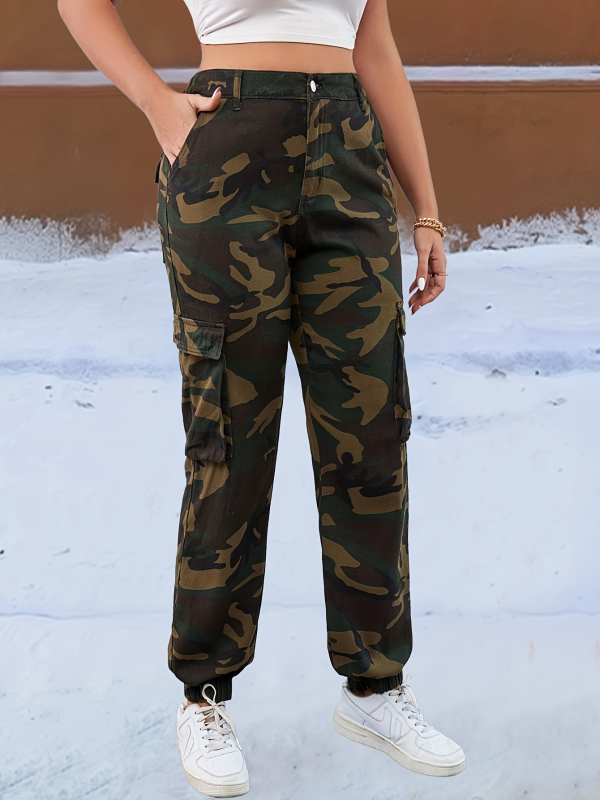 Ameerika trendi sügis- ja talveriided, mitme kotiga püksid, kamuflaažvärvi fliisvoodriga, soojad elastsed lahtise ninaga püksid 18335