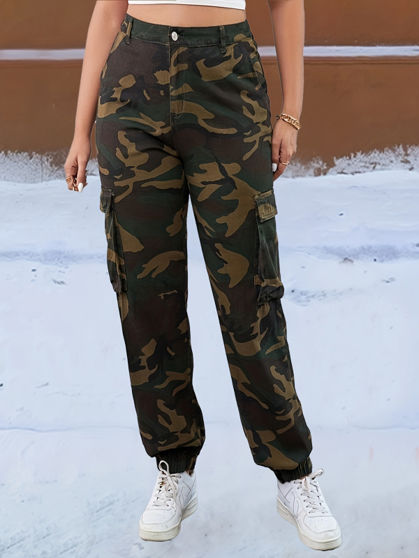 Ameerika trendi sügis- ja talveriided, mitme kotiga püksid, kamuflaažvärvi fliisvoodriga, soojad elastsed lahtise ninaga püksid 18335