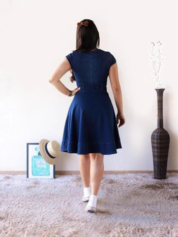 Пролетно ново дамско облекло за 2025 г. в европейски и американски стил, мода, ежедневни дрехи, най-продаваната дънкова рокля в Amazon