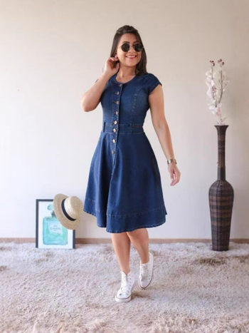 Пролетно ново дамско облекло за 2025 г. в европейски и американски стил, мода, ежедневни дрехи, най-продаваната дънкова рокля в Amazon