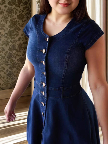 Пролетно ново дамско облекло за 2025 г. в европейски и американски стил, мода, ежедневни дрехи, най-продаваната дънкова рокля в Amazon