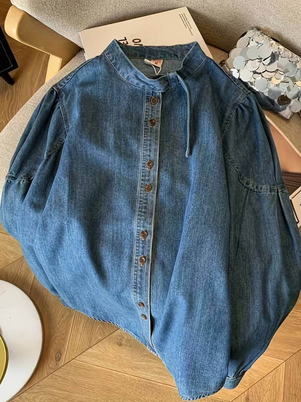 Moodne retro teksariie särk naiste vabaaja universaalne teksariie särk jope