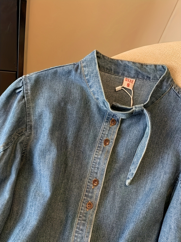 Moodne retro teksariie särk naiste vabaaja universaalne teksariie särk jope