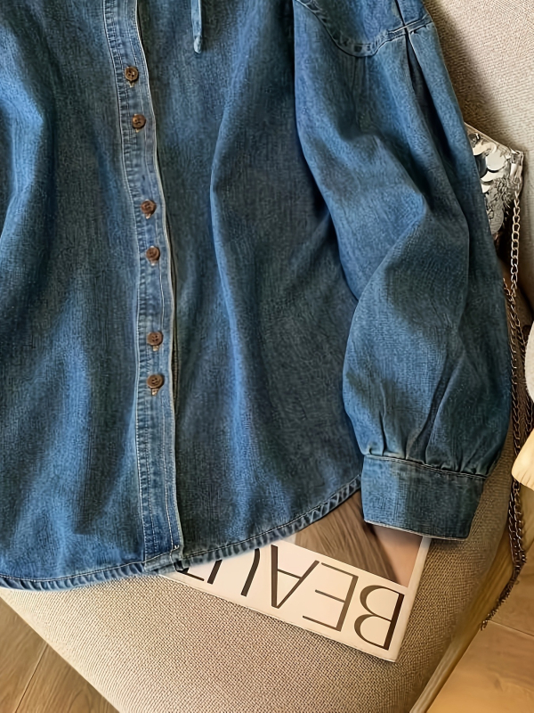 Moodne retro teksariie särk naiste vabaaja universaalne teksariie särk jope