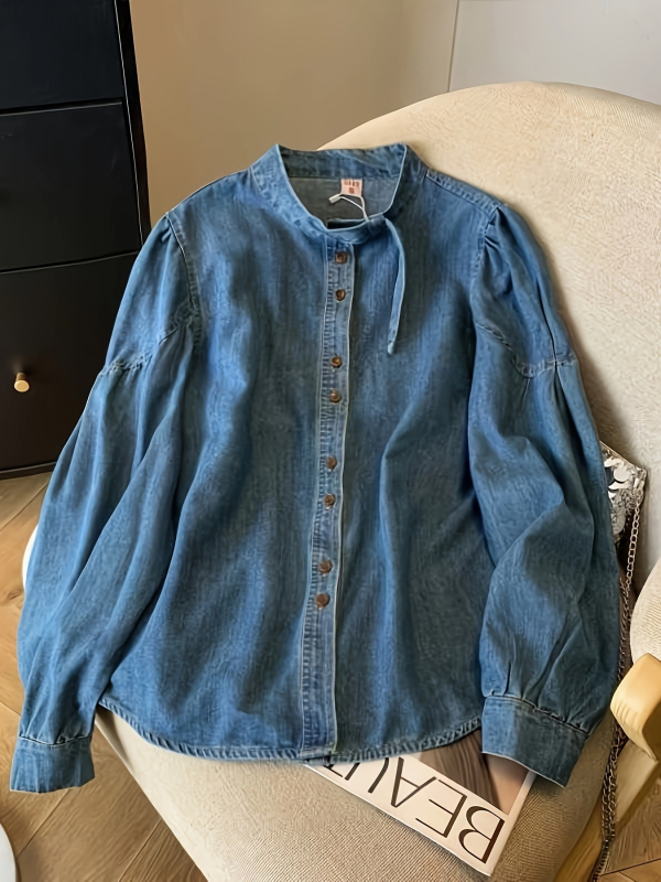 Moodne retro teksariie särk naiste vabaaja universaalne teksariie särk jope