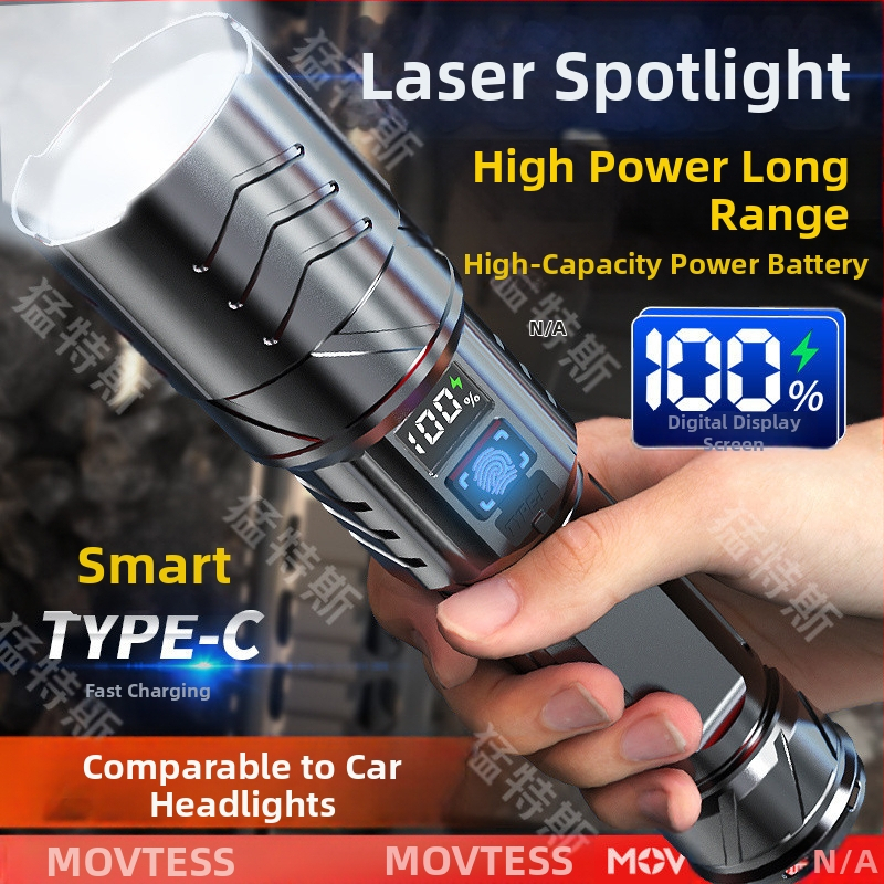 A8C Mengtes žibintuvėlis, stiprios šviesos, įkraunamas, itin ryškus lauko avarinis apšvietimas, juoda technologija, ilgas LED,