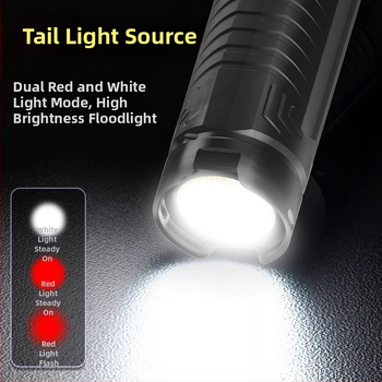 Νέος λευκός φακός λέιζερ με ισχυρό φως μεγάλης εμβέλειας, πολυλειτουργικός λαμπτήρας φωτισμού ABS, φόρτιση νυχτερινής λάμπας ψαρέματος, οθόνη ισχύος