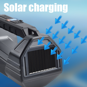 temu νέος ηλιακός προβολέας με ισχυρό φωτισμό, φορητός φορητός φακός, πολυλειτουργικός εξωτερικός φωτισμός