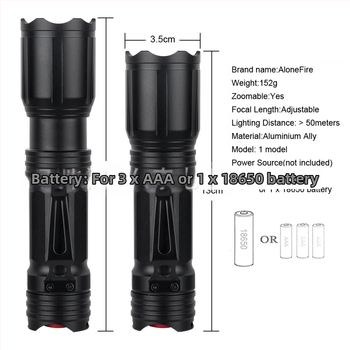 Διασυνοριακός φακός WRGB τεσσάρων χρωμάτων με τηλεσκοπικό ζουμ, ισχυρό φως, μεγάλης εμβέλειας LED, λευκό κόκκινο μπλε πράσινο φως σήματος