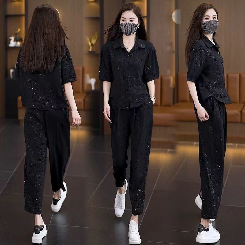 Naiste vanuse vähendav moodne särkülikond, komplekt 2024. aasta uuest noorest emast, mis katab välismaise stiiliga kaheosalise ülikonna.