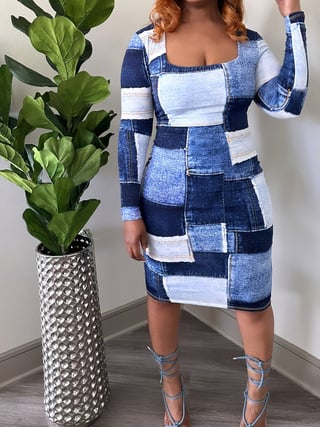 Rochie TB6322 la modă europeană și americană, cu mânecă lungă, subțire, confortabilă și rentabilă, cu guler pătrat și șolduri, la modă, de la Amazon