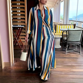 DHN192 Piiriülene Amazoni Euroopa ja Ameerika pluss-suuruses naiste sügisene uus nööpidega pikkade varrukatega pluus pükste komplektiga naistele