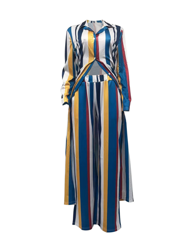 DHN192 Piiriülene Amazoni Euroopa ja Ameerika pluss-suuruses naiste sügisene uus nööpidega pikkade varrukatega pluus pükste komplektiga naistele